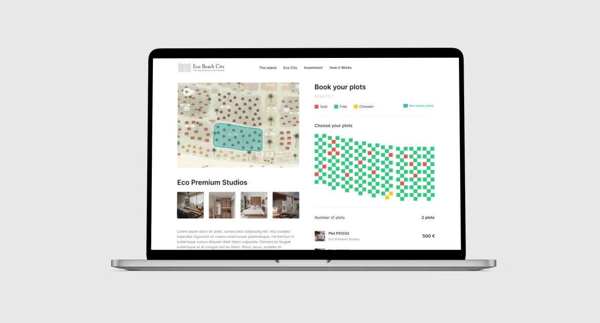 Showcase of Eco Beach City : Interactive Map Booking