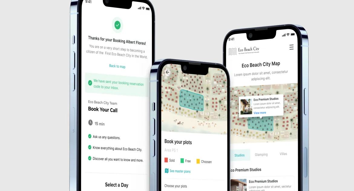 Showcase of Eco Beach City : Interactive Map Booking